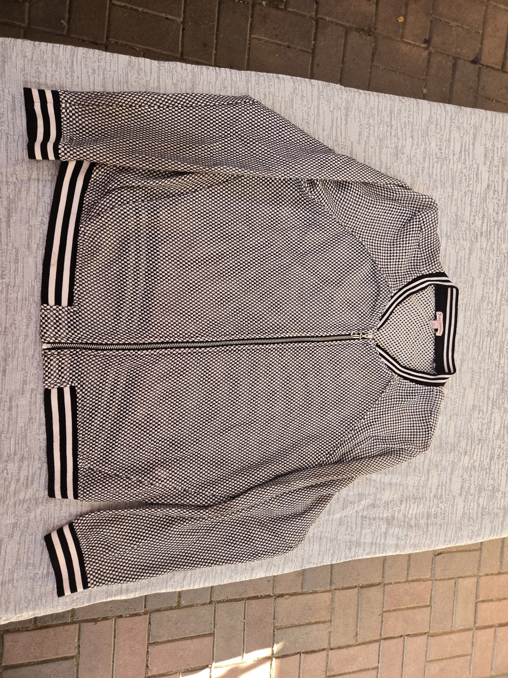 Juicy Couture Black and White Patterned Bomber Jacket